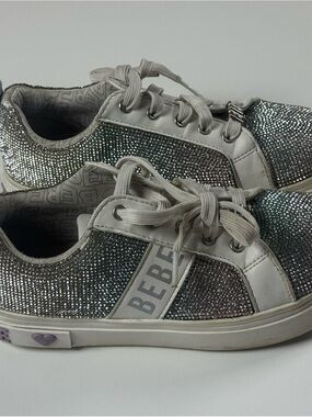 bebe Silver Sparkle Low-Top Sneakers